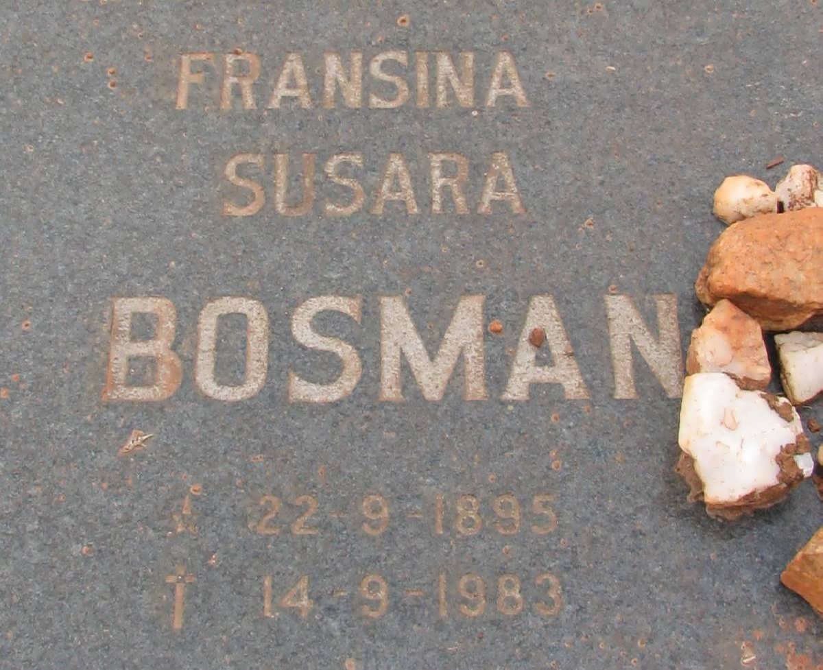 BOSMAN Fransina Susara 1895-1983