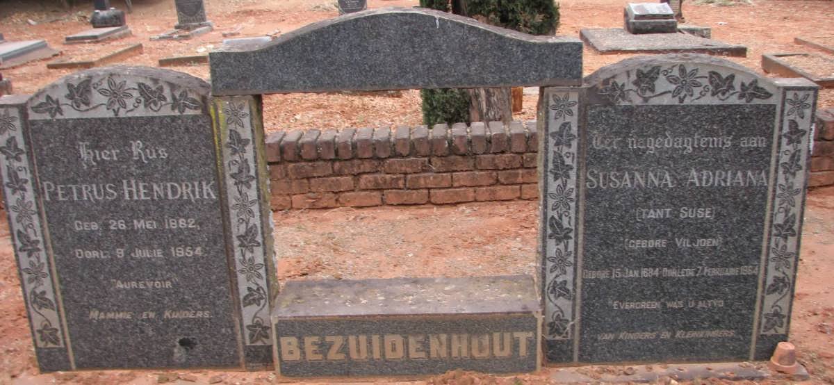 BEZUIDENHOUT Petrus Hendrik 1882-1954 &amp; Susanna Adriana VILJOEN 1984-1964