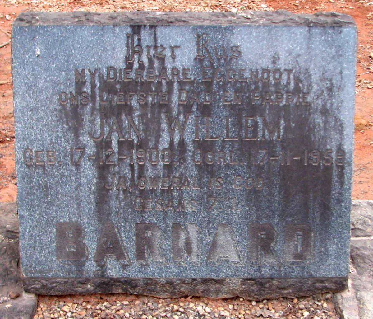 BARNARD Jan Willem 1903-1959