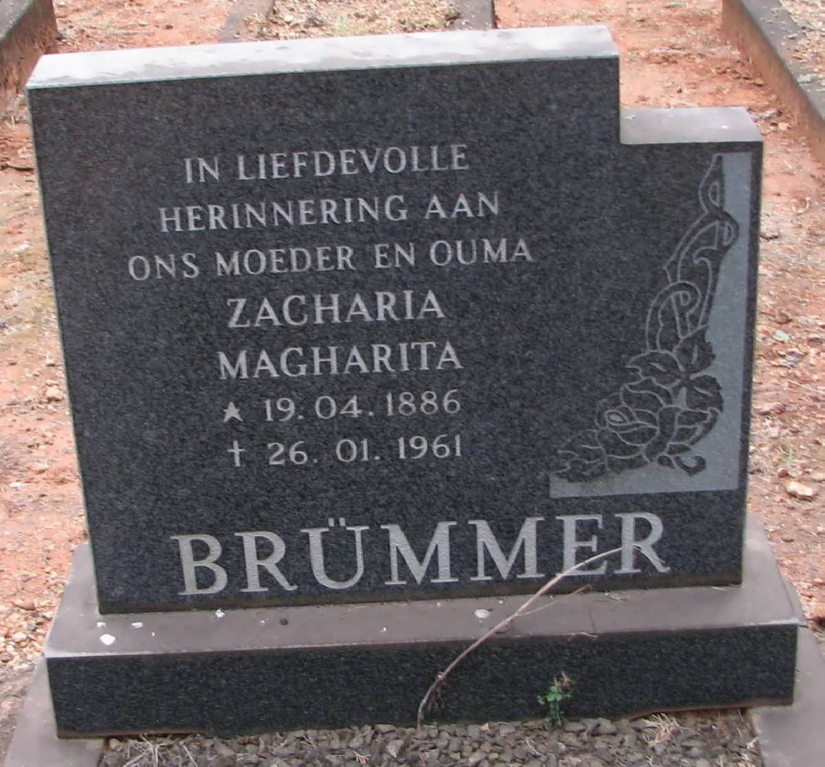 BRUMMER Zacharia Magharita 1886-1961