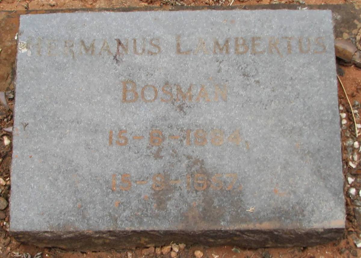 BOSMAN Hermanus Lambertus 1954-1957