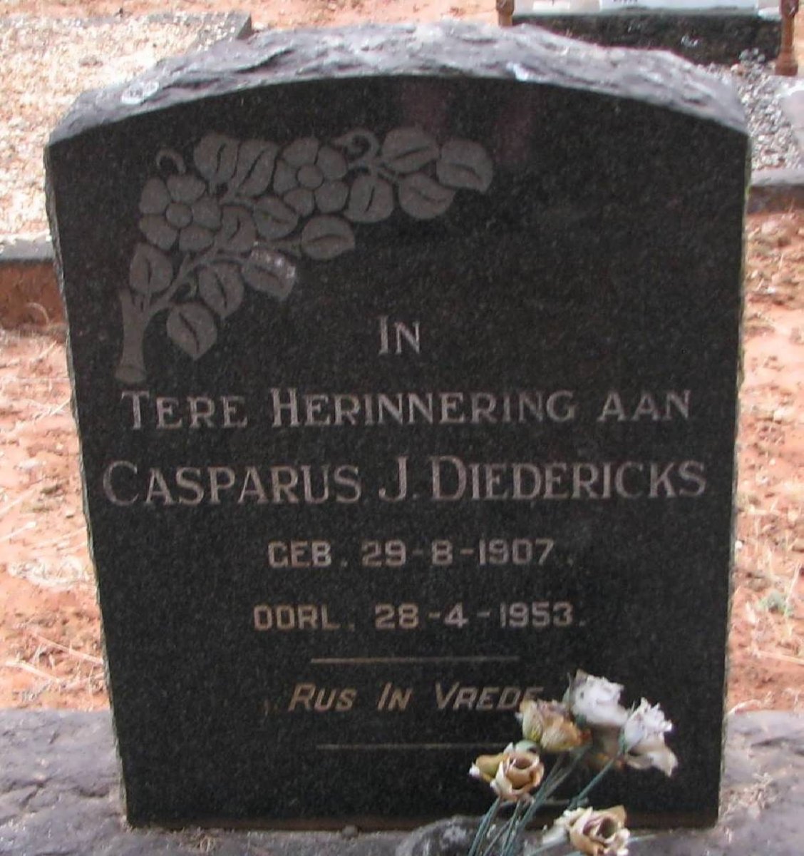 DIEDERICKS Casparus J. 1907-1953