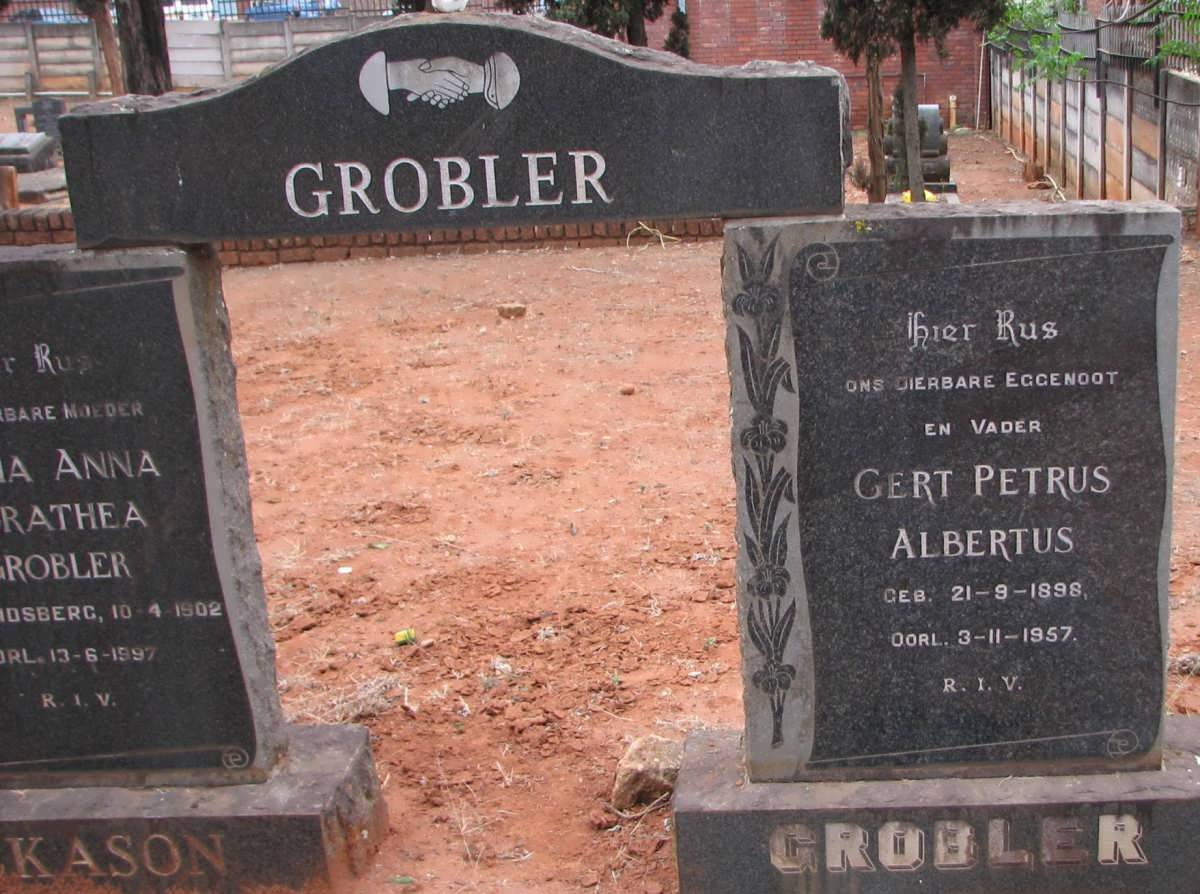 GROBLER Gert Petrus Albertus 1898-1957