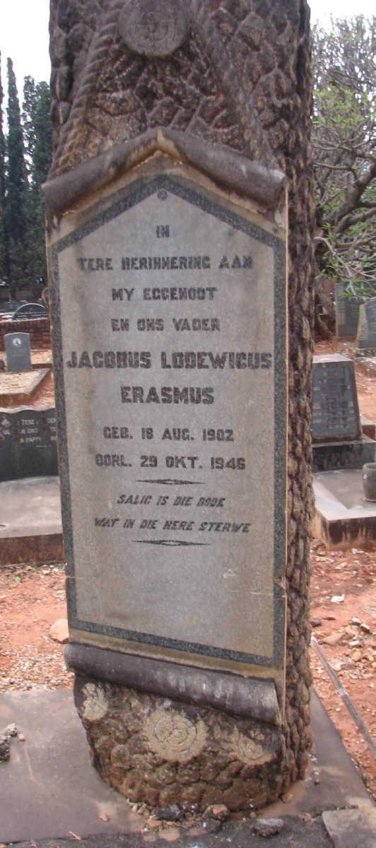 ERASMUS Jacobus Lodewicus 1902-1946