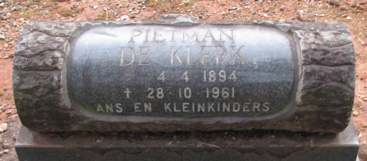 KLERK Pietman, de 1894-1961