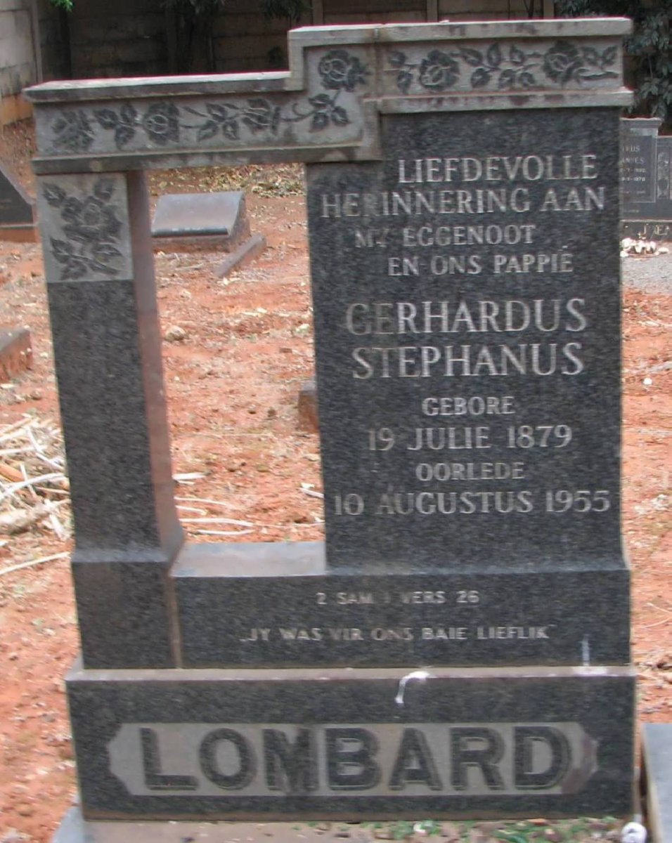 LOMBARD Gerhardus Stephanus 1879-1955