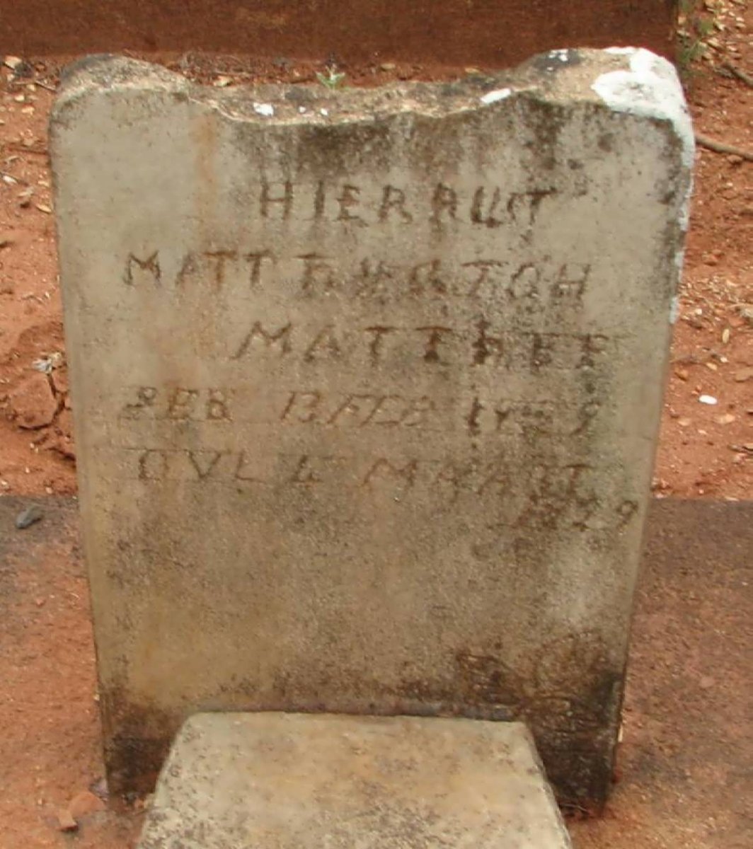 MATTHEE Matt ? 1929-1929