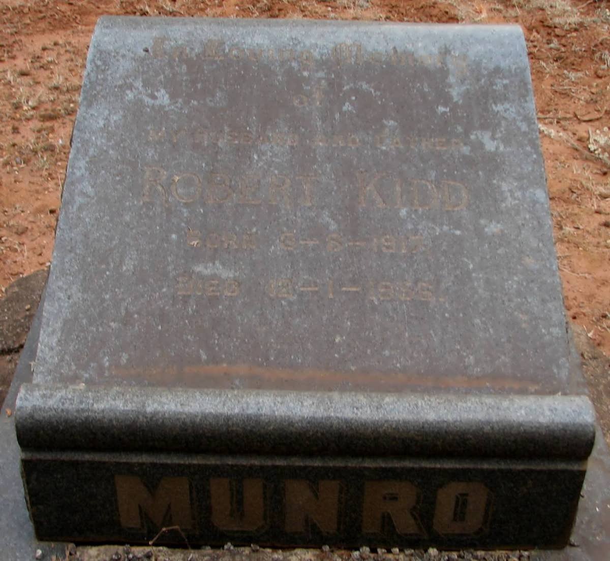 MUNRO Robert Kidd 1917-1956