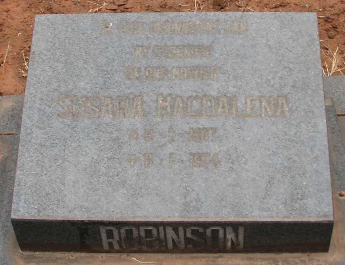 ROBINSON Susara Magdalena ?-1954