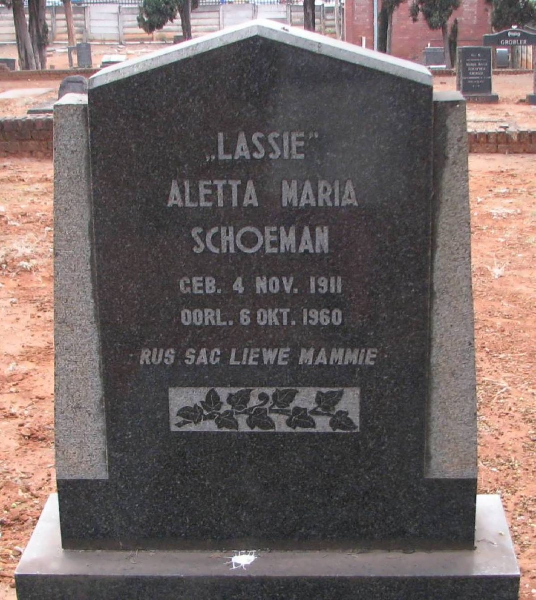 SCHOEMAN Aletta Maria 1911-1960