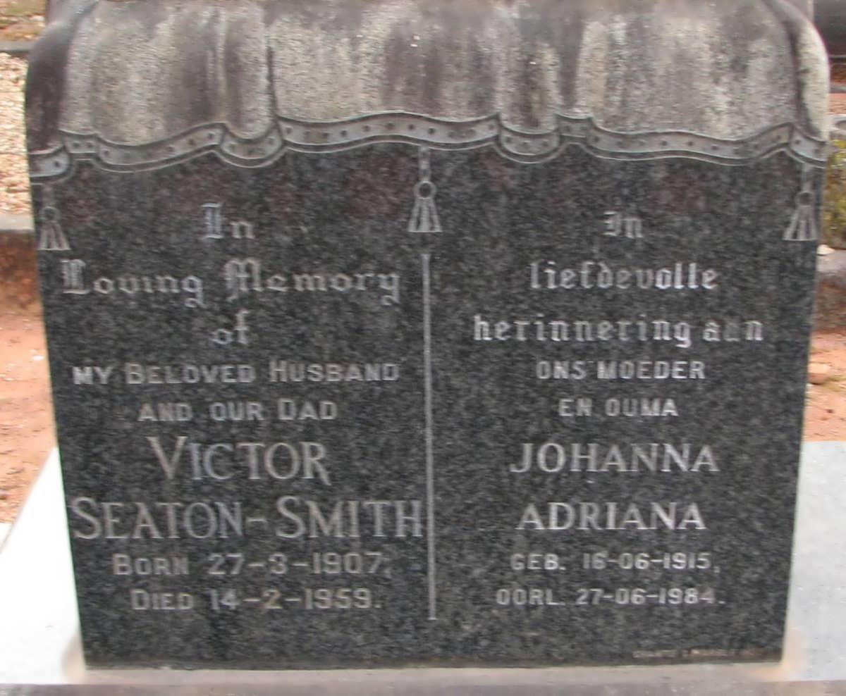 SMITH Victor, Seaton 1907-1959 &amp; Johanna Adriana 1915-1984