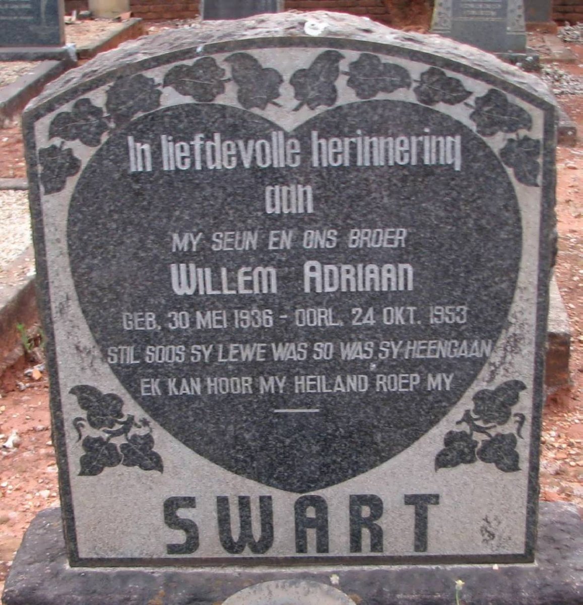 SWART Willem Adriaan 1936-1953