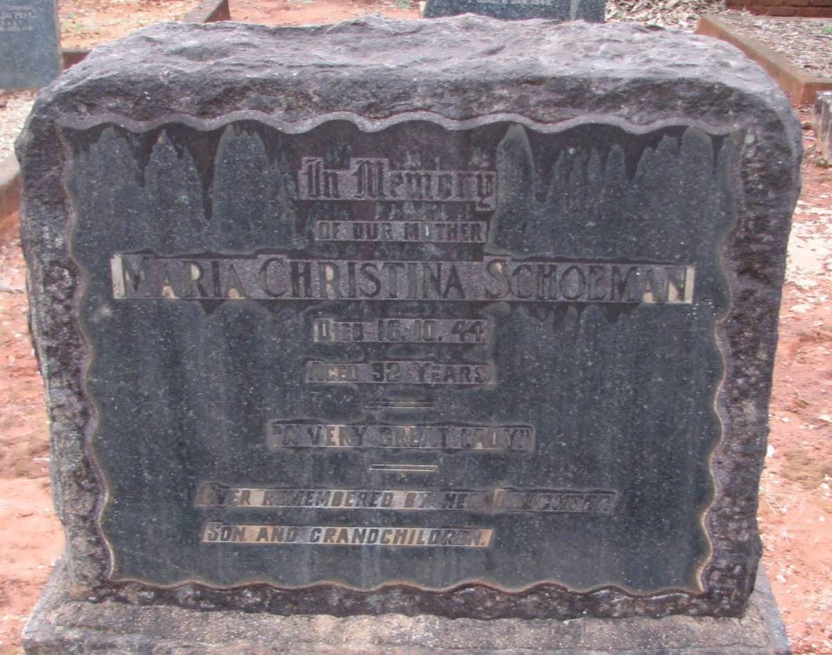 SCHOEMAN Maria Christina -1944