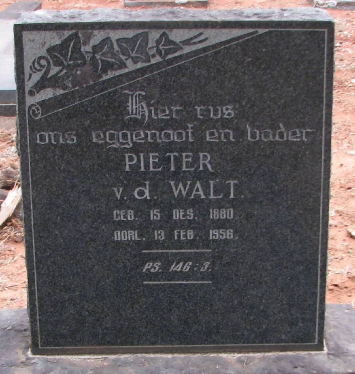 WALT Pieter, v.d. 1880-1956