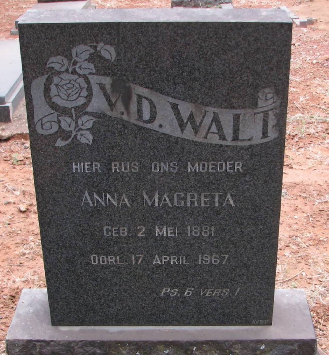 WALT Anna Magreta, v.d. 1881-1967
