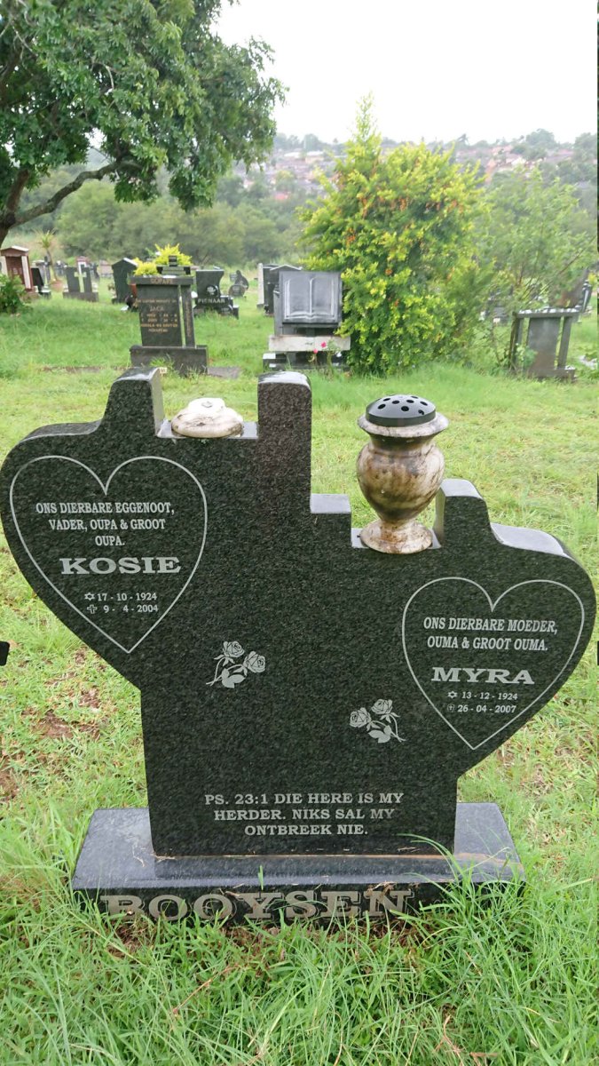 BOOYSEN Kosie 1924-2004 &amp; Myra 1924-2007
