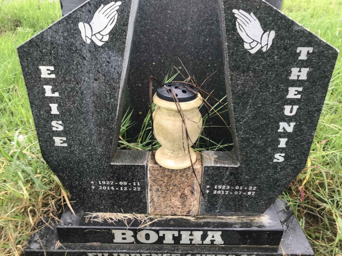 BOTHA Theunis 1923-2017 &amp; Elise 1927-2014
