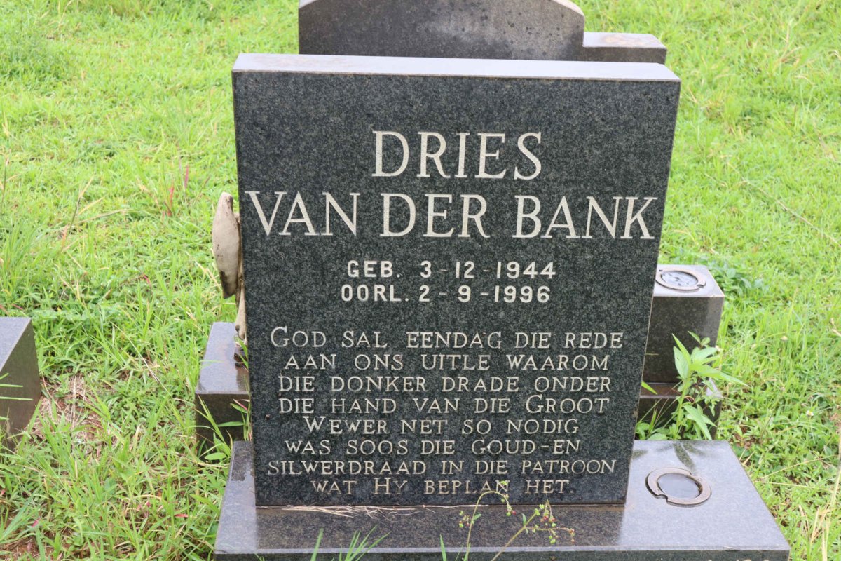BANK Dries, van der 1944-1996