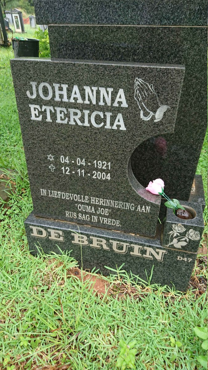 BRUIN Johanna Etericia, de 1921-2004