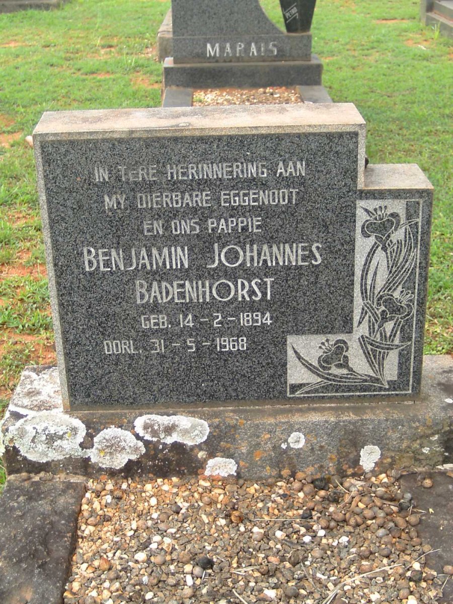 BADENHORST Benjamin Johannes 1894-1968