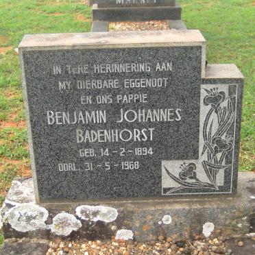 BADENHORST Benjamin Johannes 1894-1968