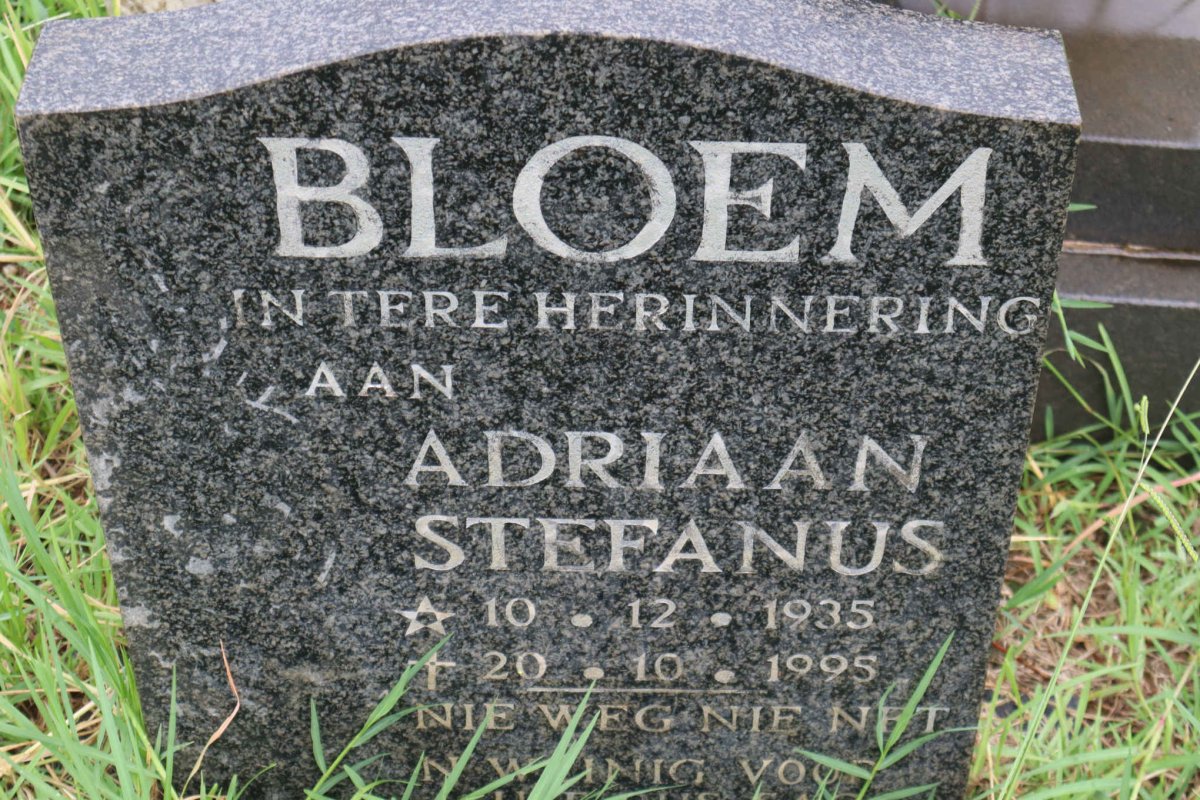 BLOEM Adriaan Stefanus 1935-1995