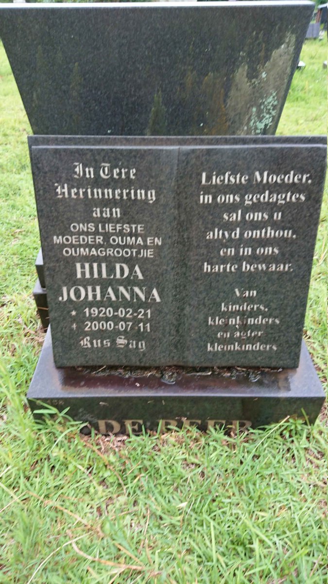 BEER Hilda Johanna, de 1920-2000