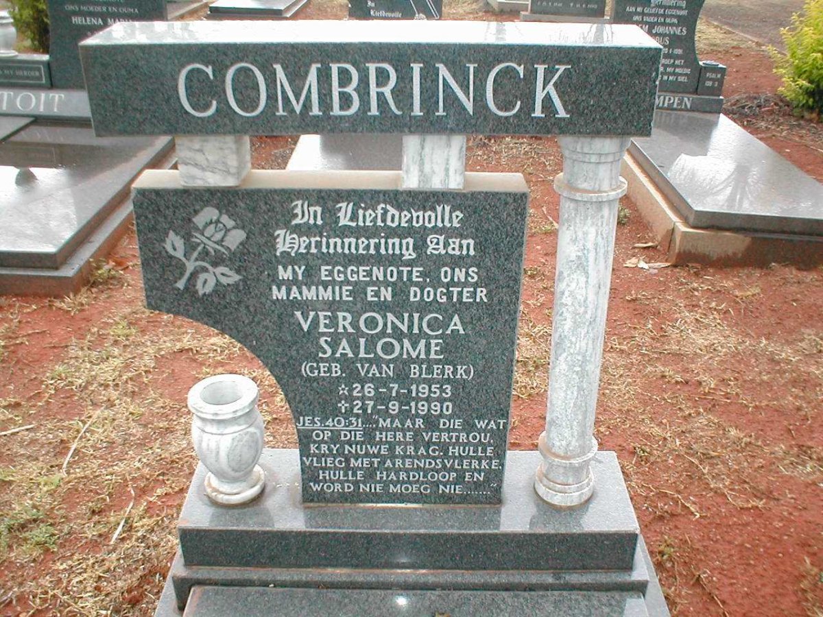 COMBRINCK Veronica Salome geb. VAN BLERK 1953-1990