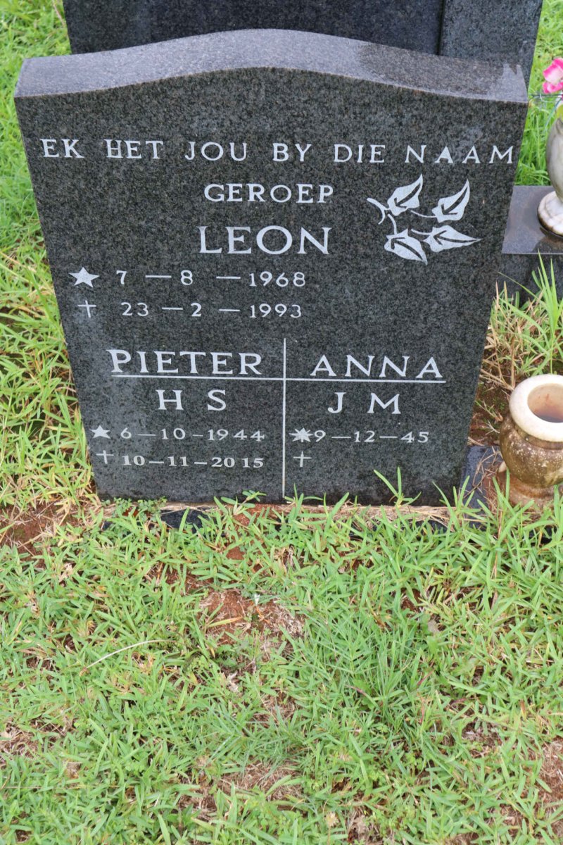 CRONJE Pieter H.S. 1944-2015 &amp; Anna J.M. 1945- :: CRONJE Leon 1968-1993