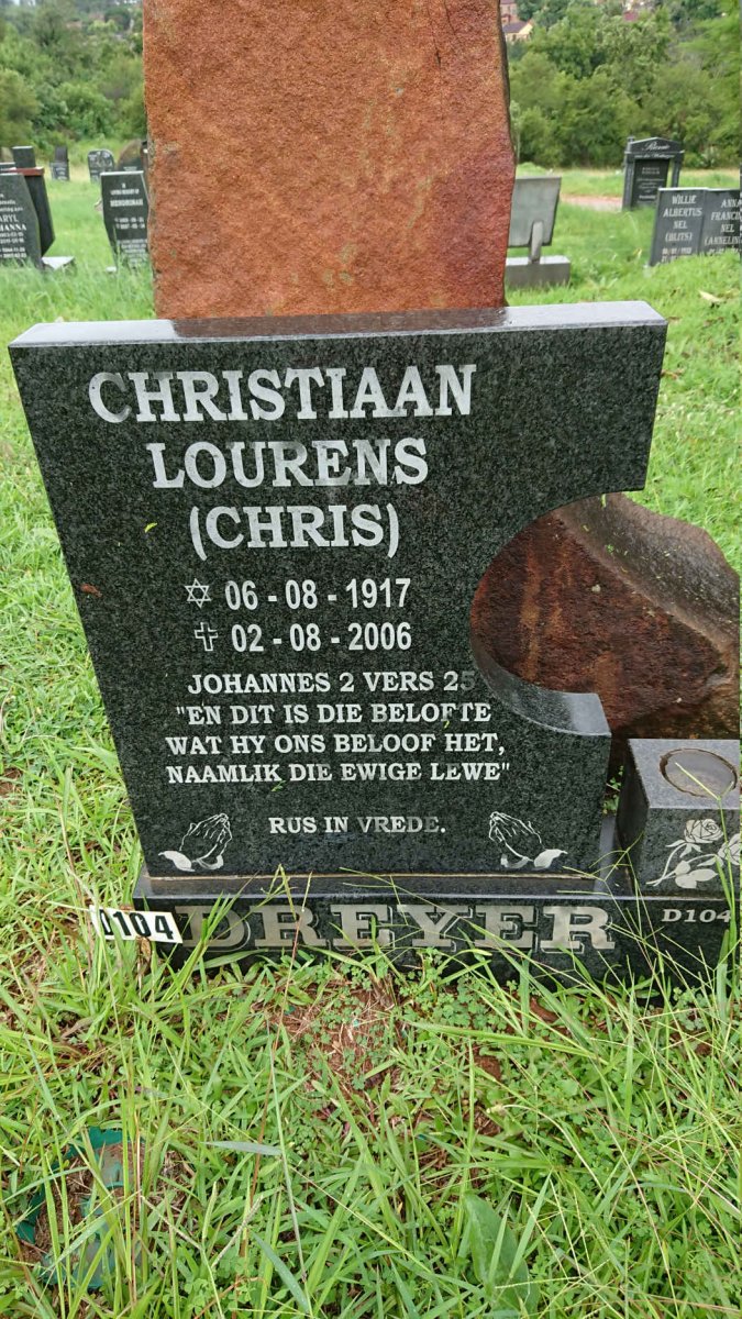 DREYER Christiaan Lourens 1917-2006