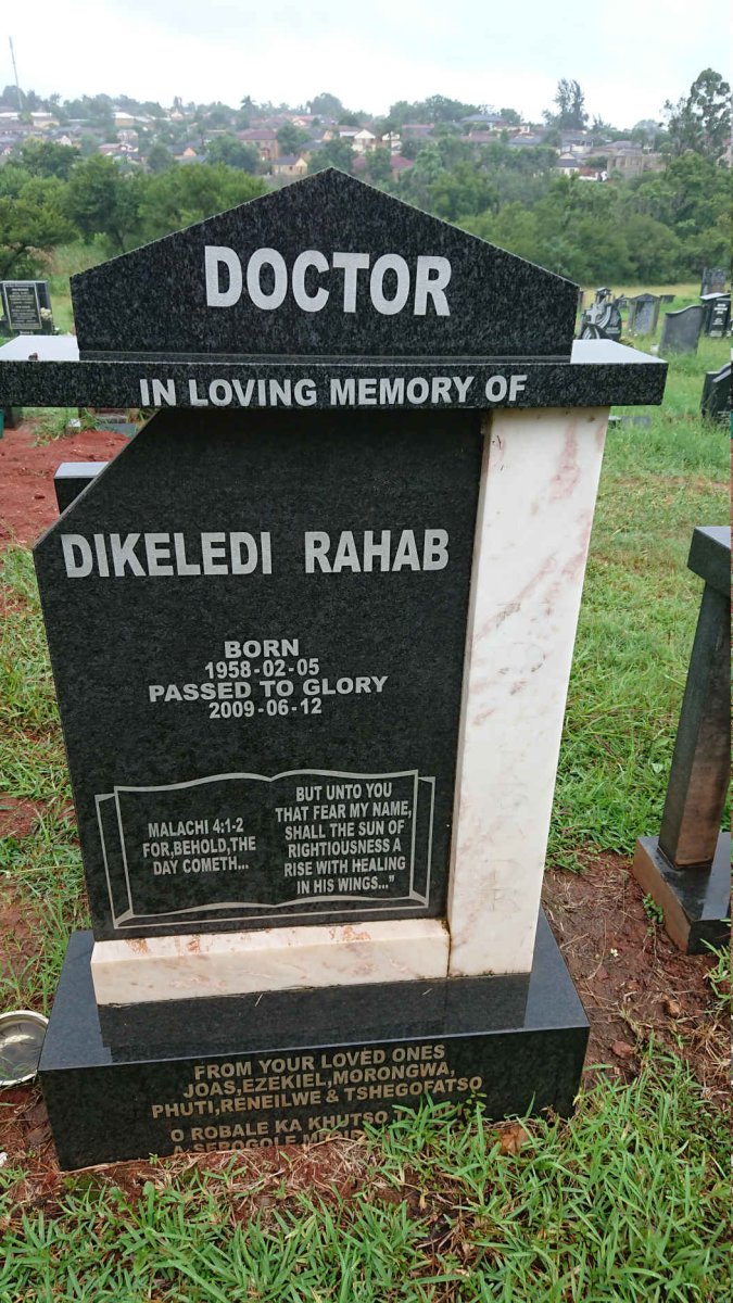 DOCTOR Dikeledi Rahab 1958-2009