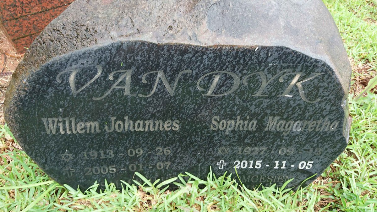 DYK Willem Johannes, van 1913-2005 &amp; Sophia Magaretha 1927-2015
