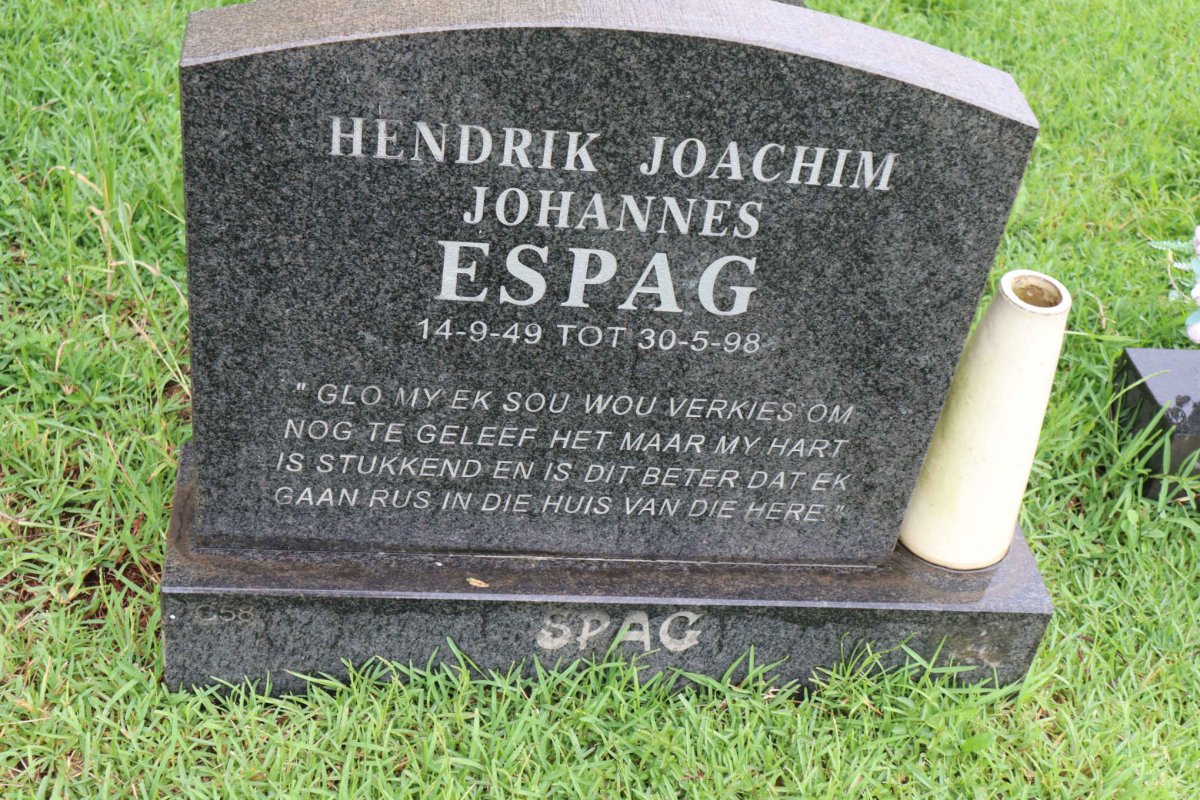 ESPAG Hendrik Joachim Johannes 1949-1998