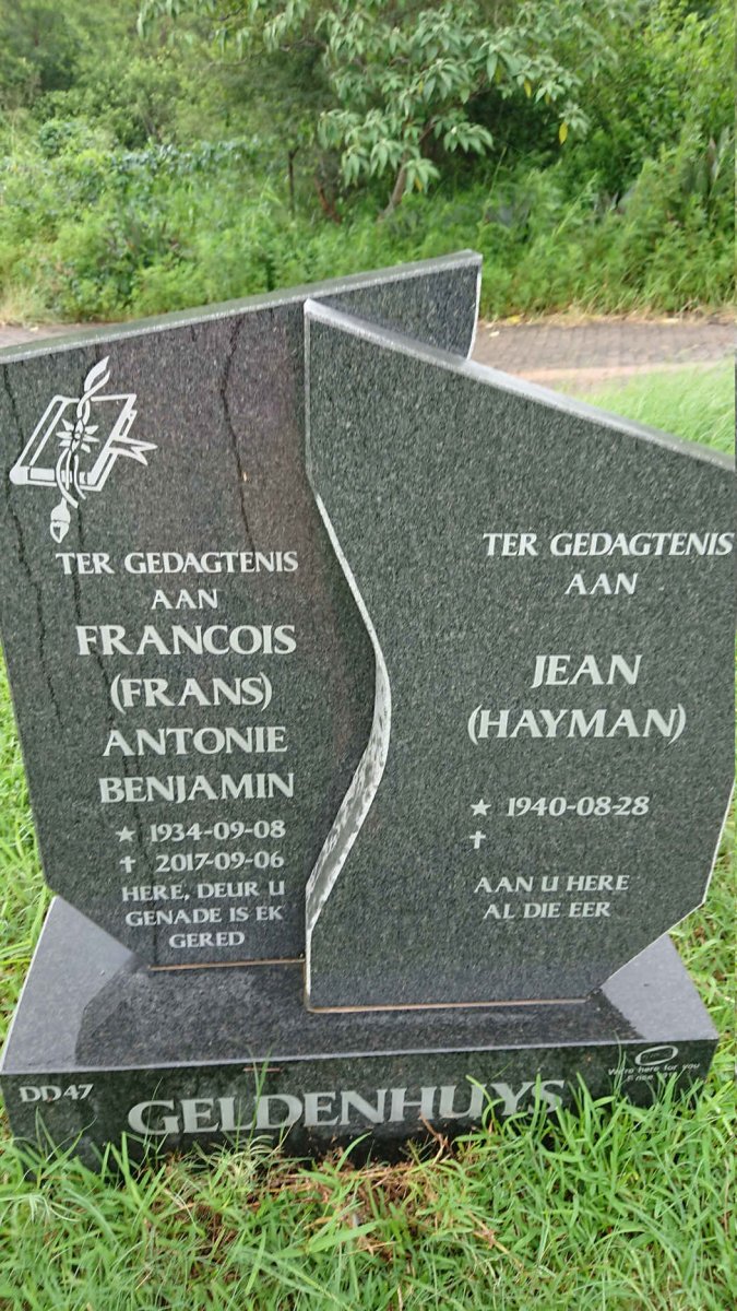 GELDENHUYS Francois Antonie Benjamin 1934-2017 &amp; Jean HAYMAN 1940-