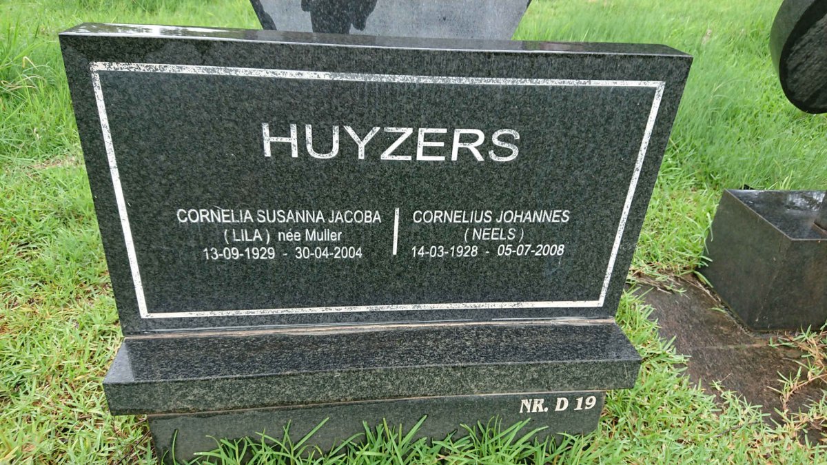 HUYZERS Cornelius Johannes 1928-2008 &amp; Cornelia Susanna Jacoba MULLER 1929-2004