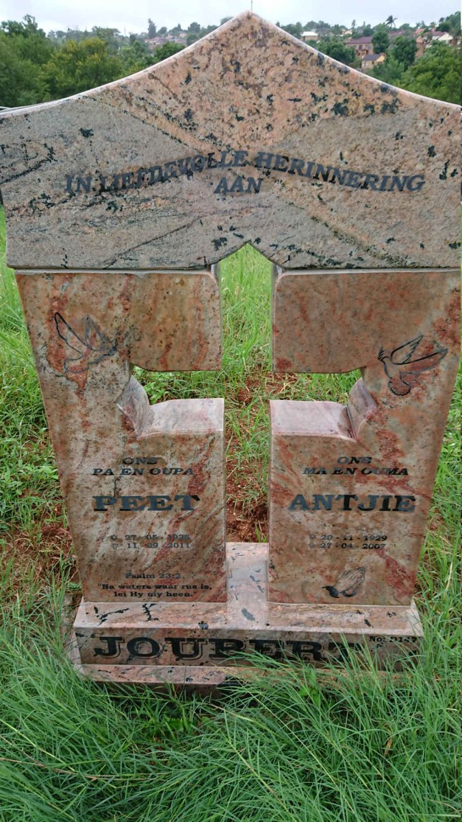 JOUBERT Peet 1928-2011 &amp; Antjie 1929-2007