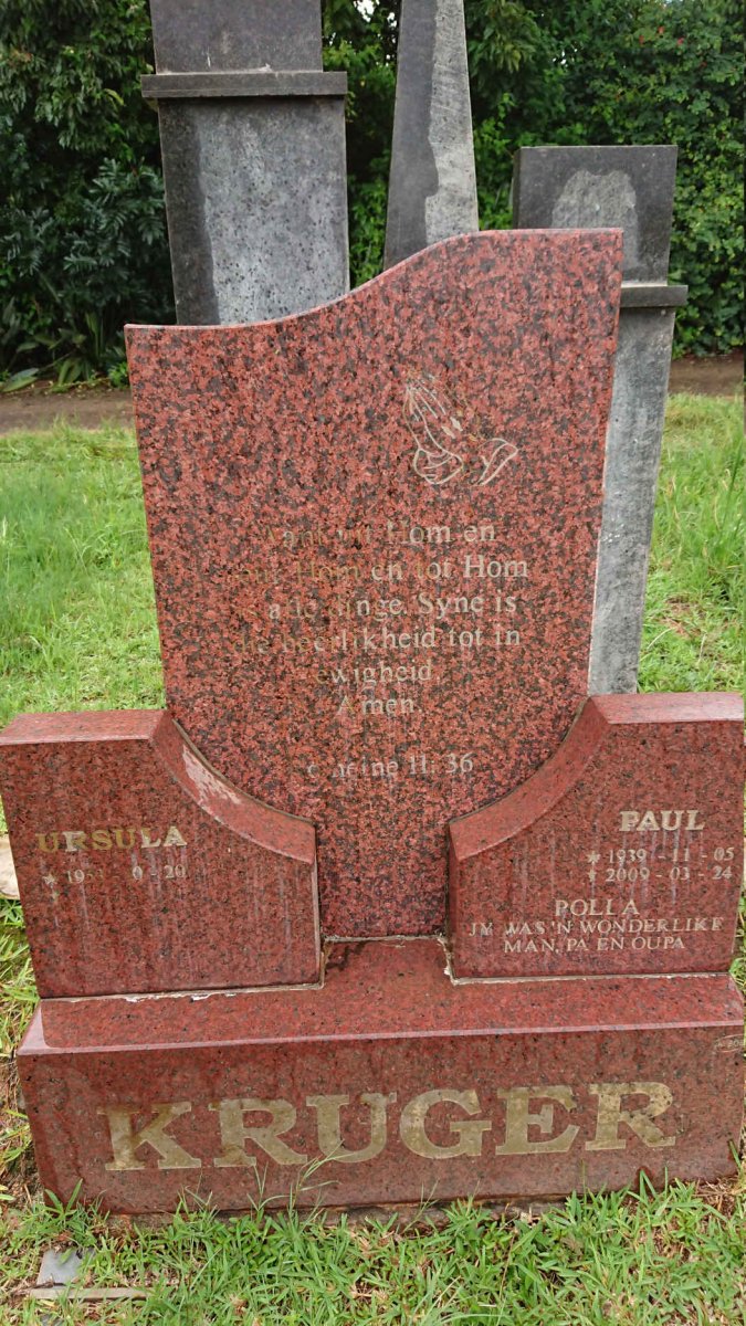 KRUGER Paul 1939-2009 &amp; Ursula 1953-