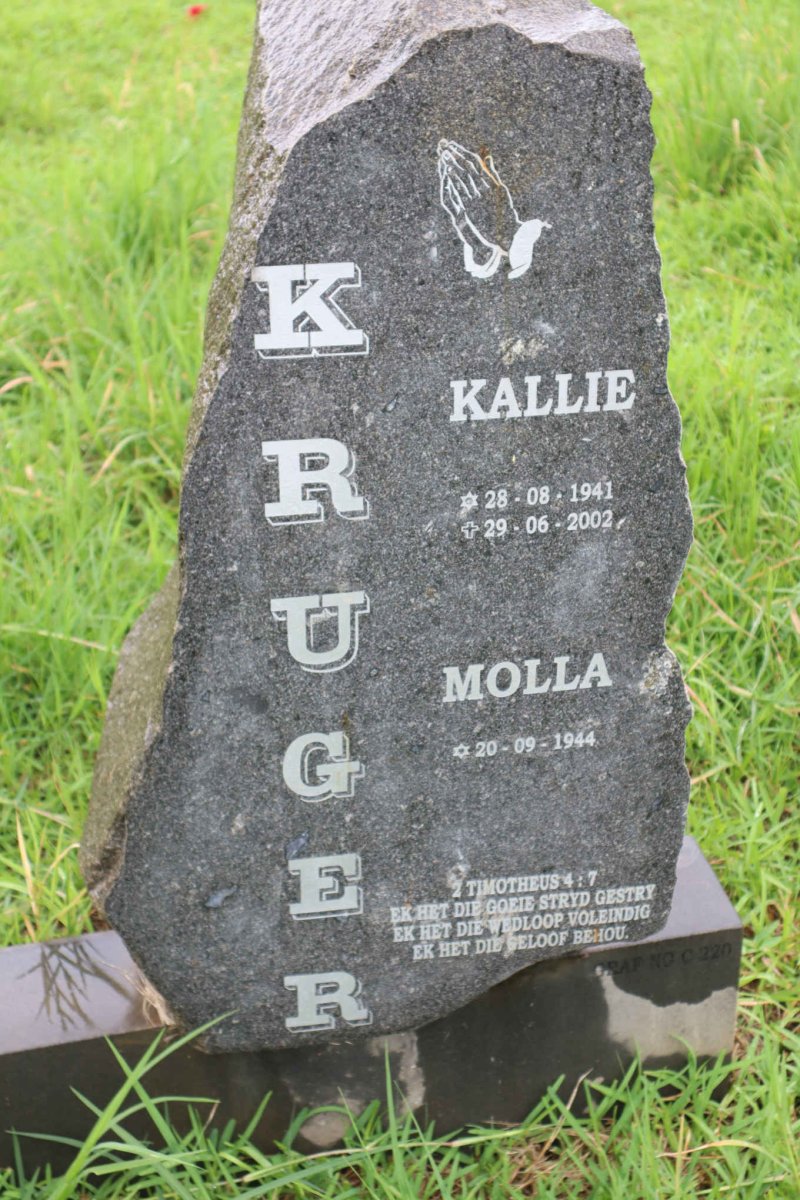 KRUGER Kallie 1941-2002 &amp; Molla 1944-