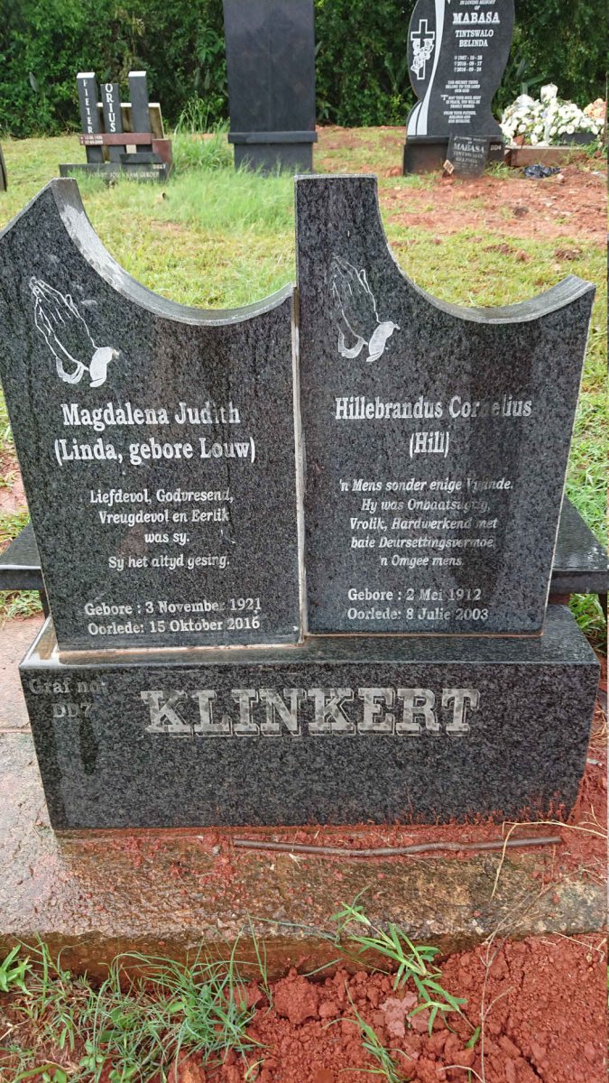 KLINKERT Hillebrandus Cornelius 1912-2003 &amp; Magdalena Judith LOUW 1921-2016