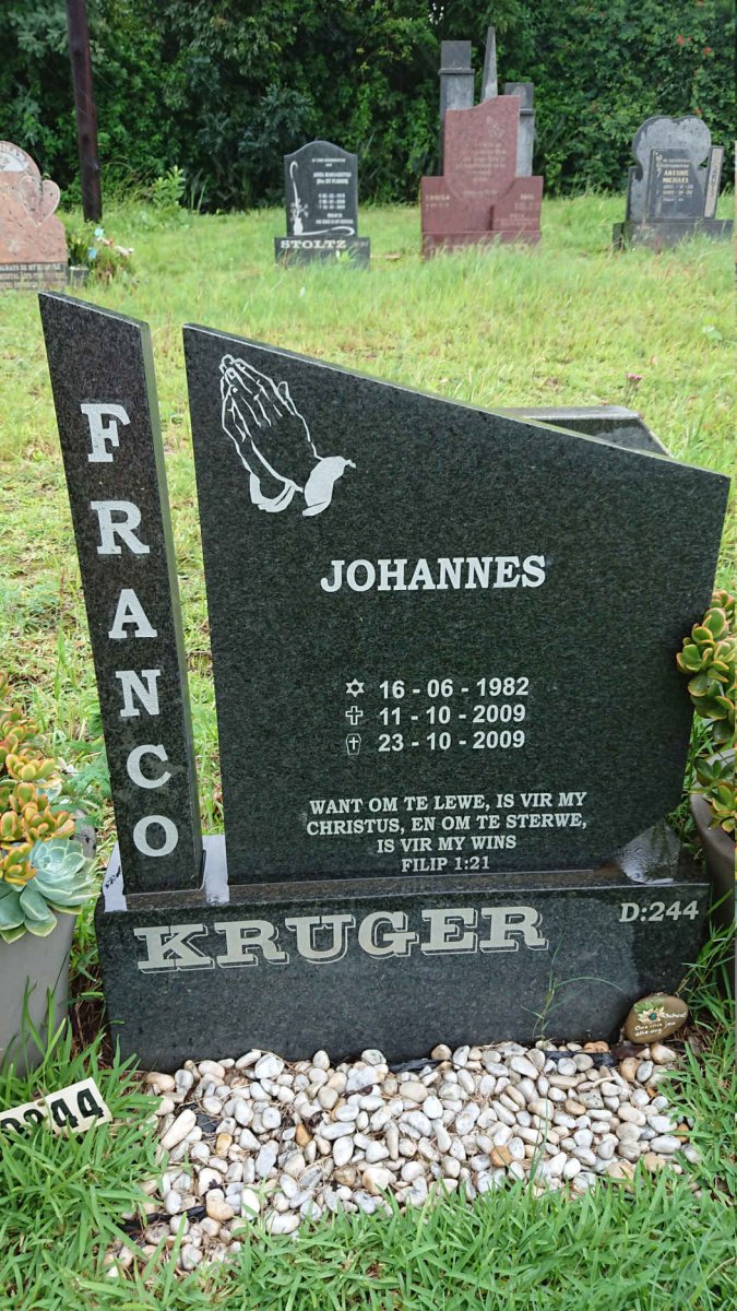 KRUGER Franco Johannes 1982-2009