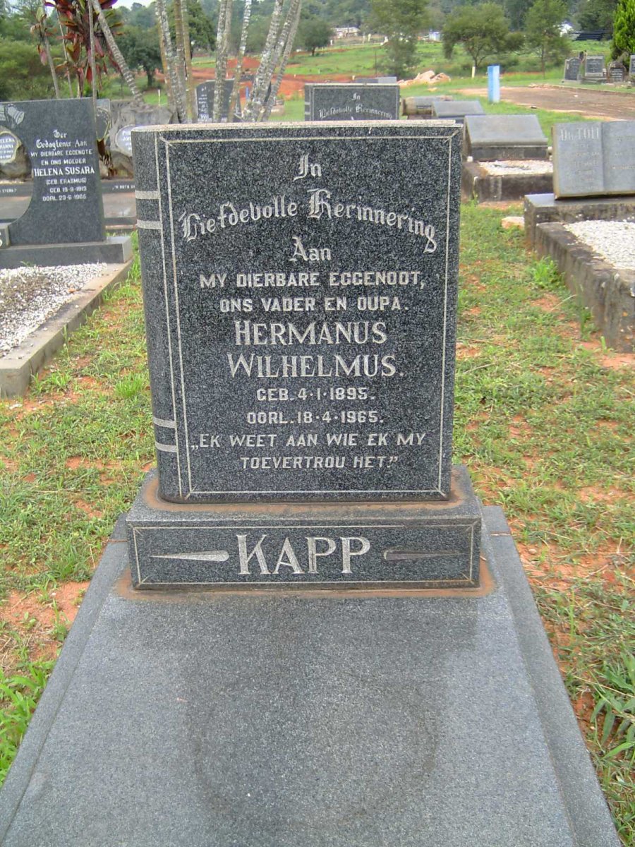KAPP Hermanus Wilhelmus 1895-1965