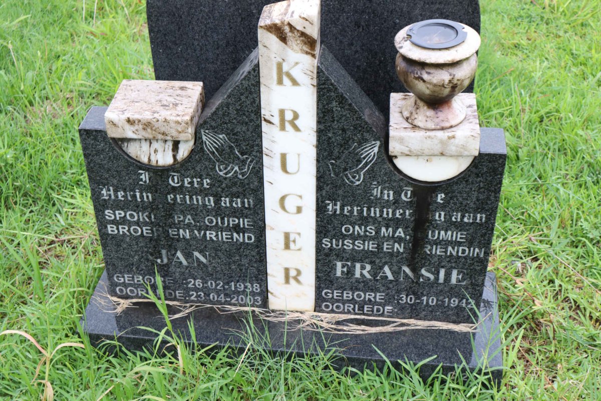 KRUGER Jan 1938-2003 &amp; Fransie 1942-