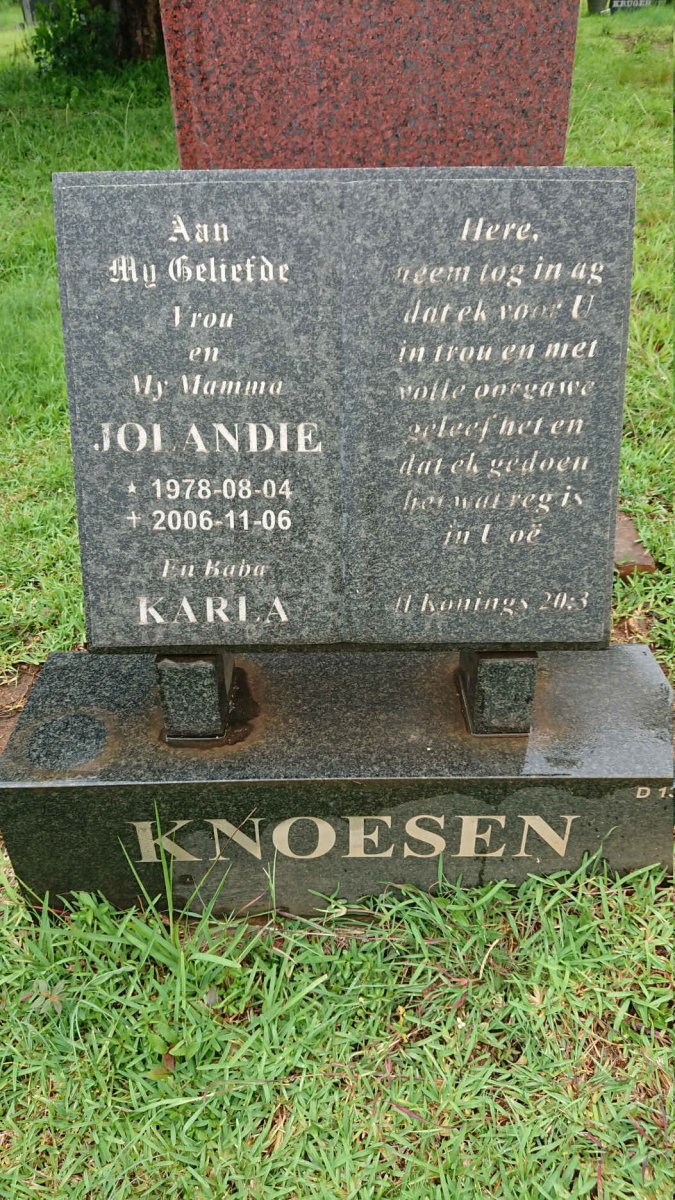 KNOESEN Jolandie 1978-2006 :: KNOESEN Karla -2006
