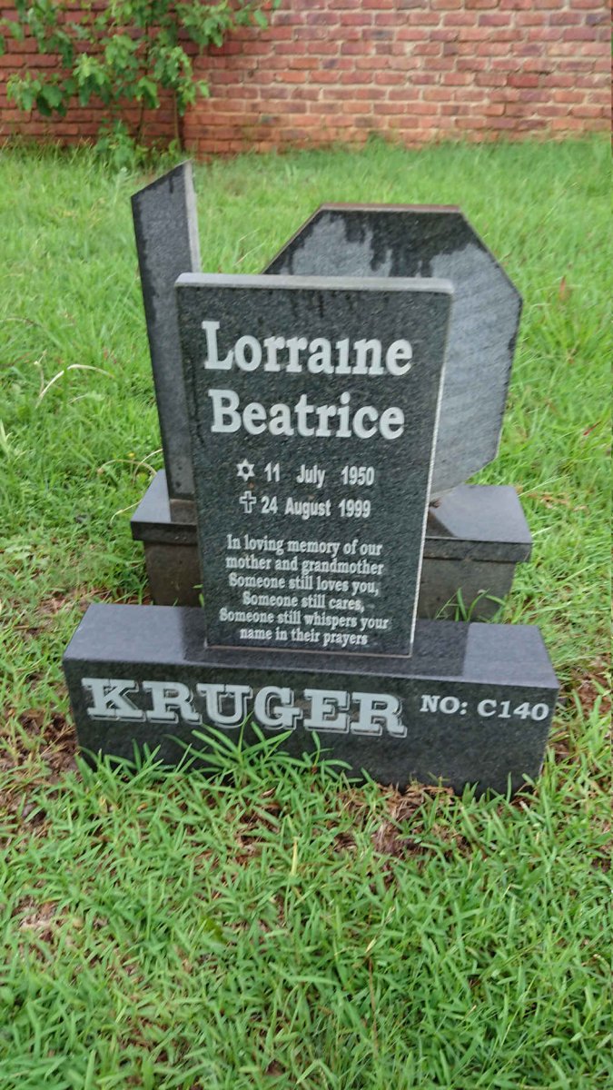 KRUGER Lorraine Beatrice 1950-1999