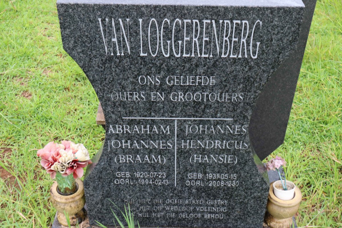 LOGGERENBERG Abraham Johannes, van 1920-1994 &amp; Johannes Hendricus 1931-2008