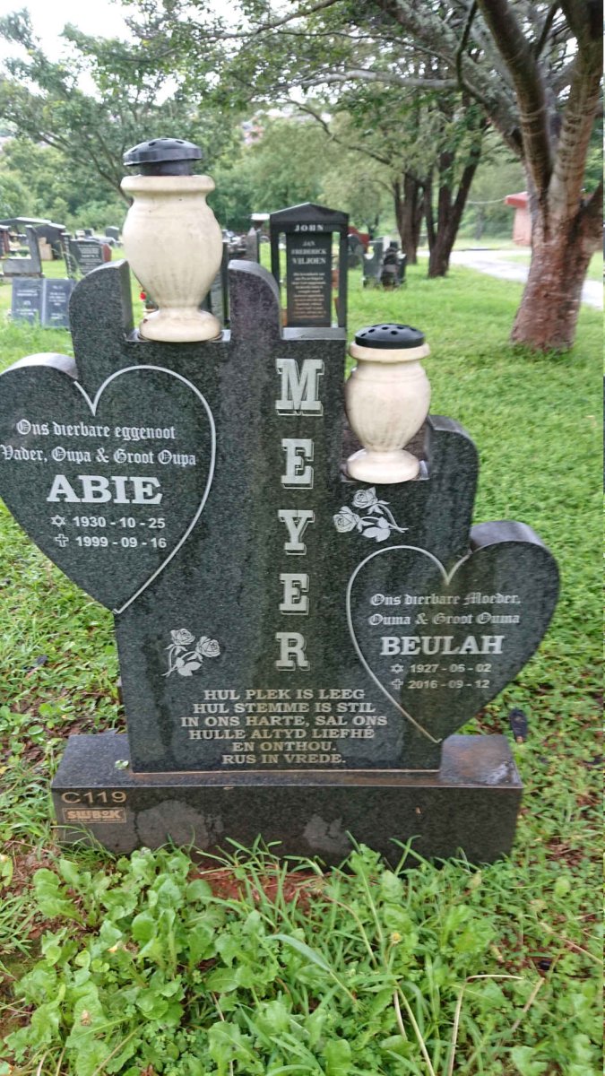 MEYER Abie 1930-1999 &amp; Beulah 1927-2016