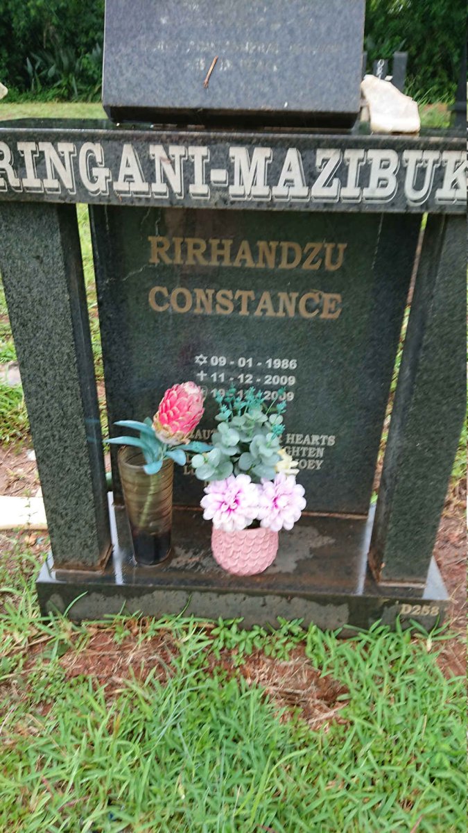 MAZIBUKU Rirhandzu Constance 1986-2009