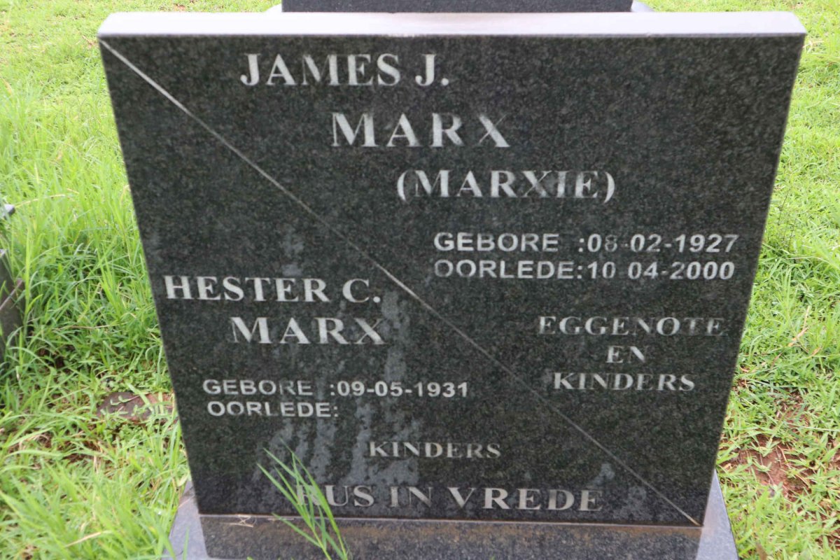 MARX James J. 1927-2000 &amp; Hester C. 1931-