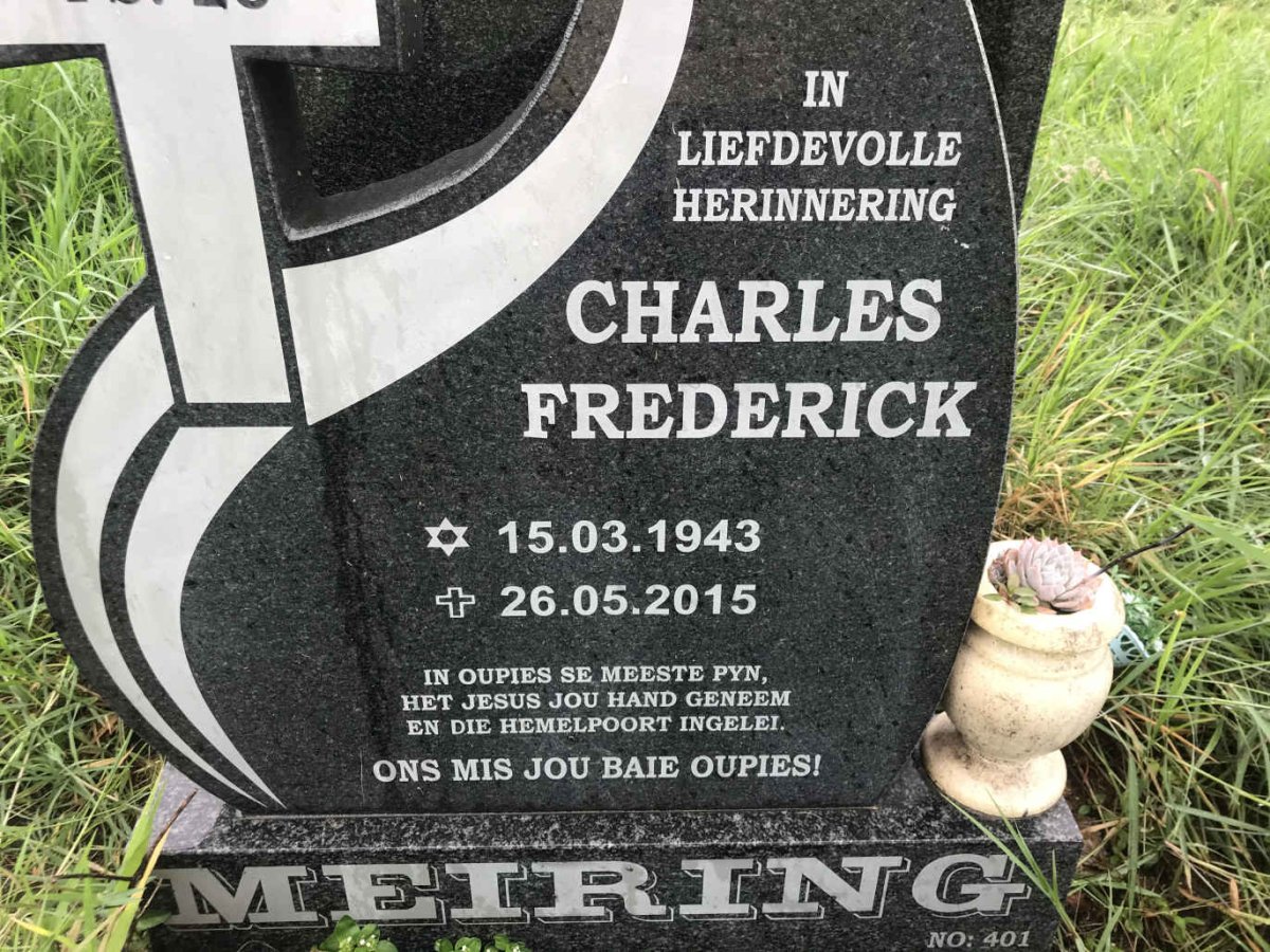 MEIRING Charles Frederick 1943-2015