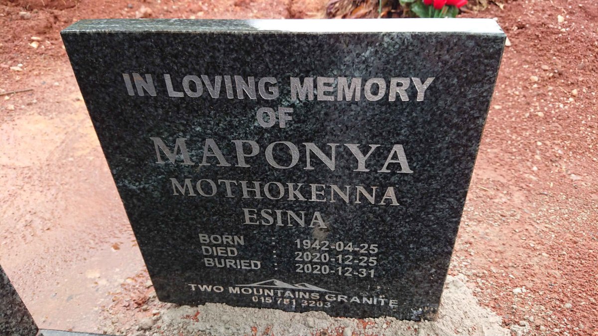 MAPONYA Mothokenna Esina 1942-2020